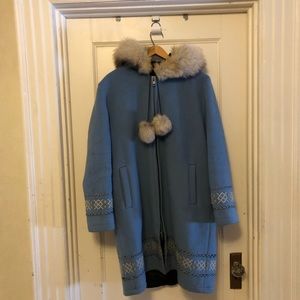 Vintage wool and fur parka